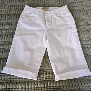 Democracy white walking shorts.